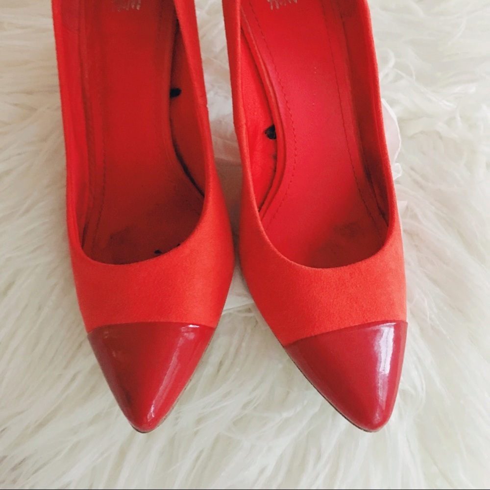 {h&m} poppin’ orange pumps - Picture 4 of 6