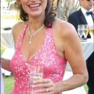 Barbie pink glamorous long gown by cache