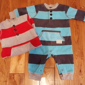 2 fleece play suits