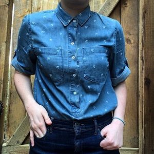 Tommy Hilfiger Denim button up blue shirt