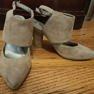 Beige Sued Heel