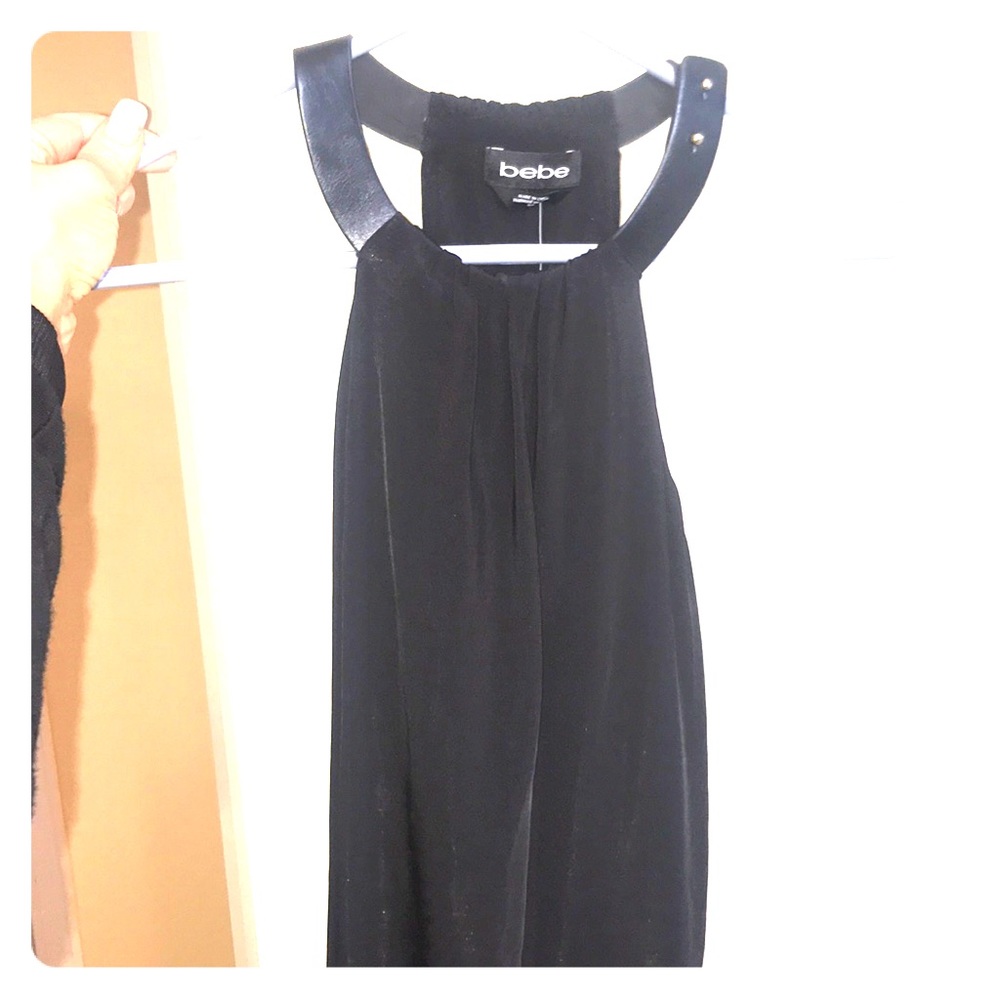 Bebe Faux Leather Halter top