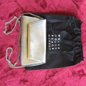 White House Black Market Silver Clutch