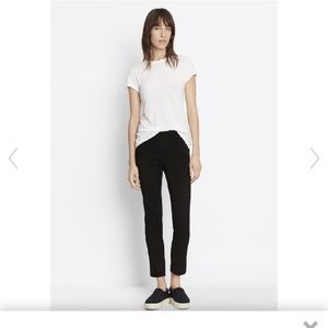 Black suede cropped leggings