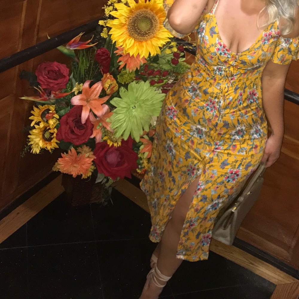 Yellow Off Shoulder Dress