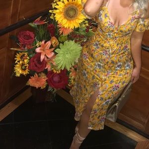 Yellow Off Shoulder Dress