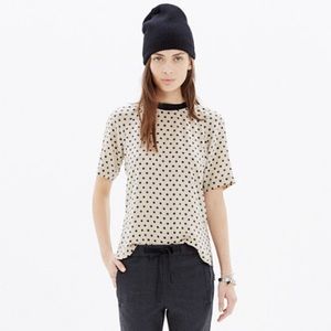 [Madewell] Front Row Silk Zipper Top
