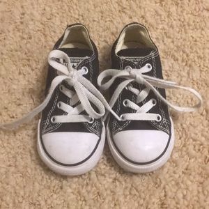 Black Baby low top Converse size 8