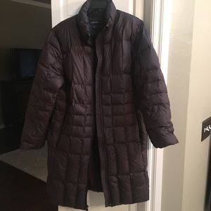 Lands' End goose down coat, brown, SZ medium