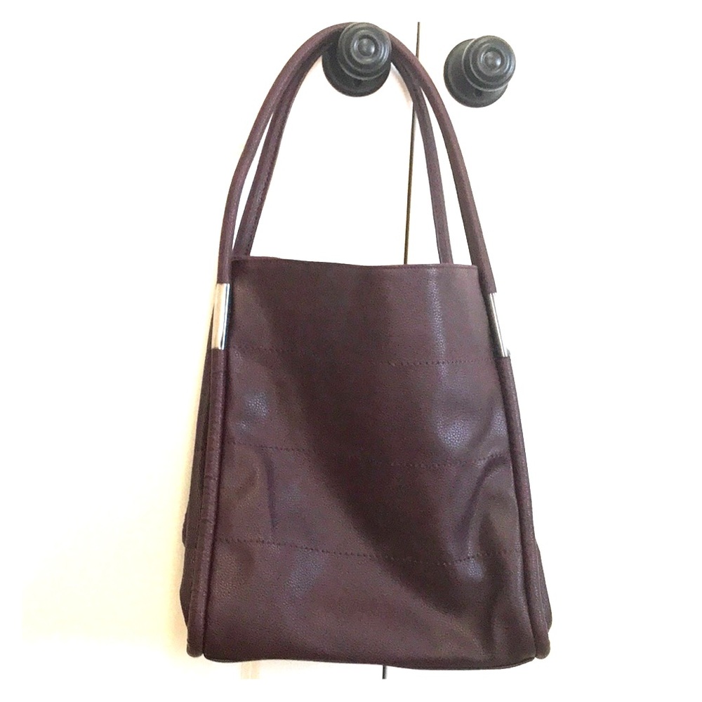 Neiman Marcus burgundy tote