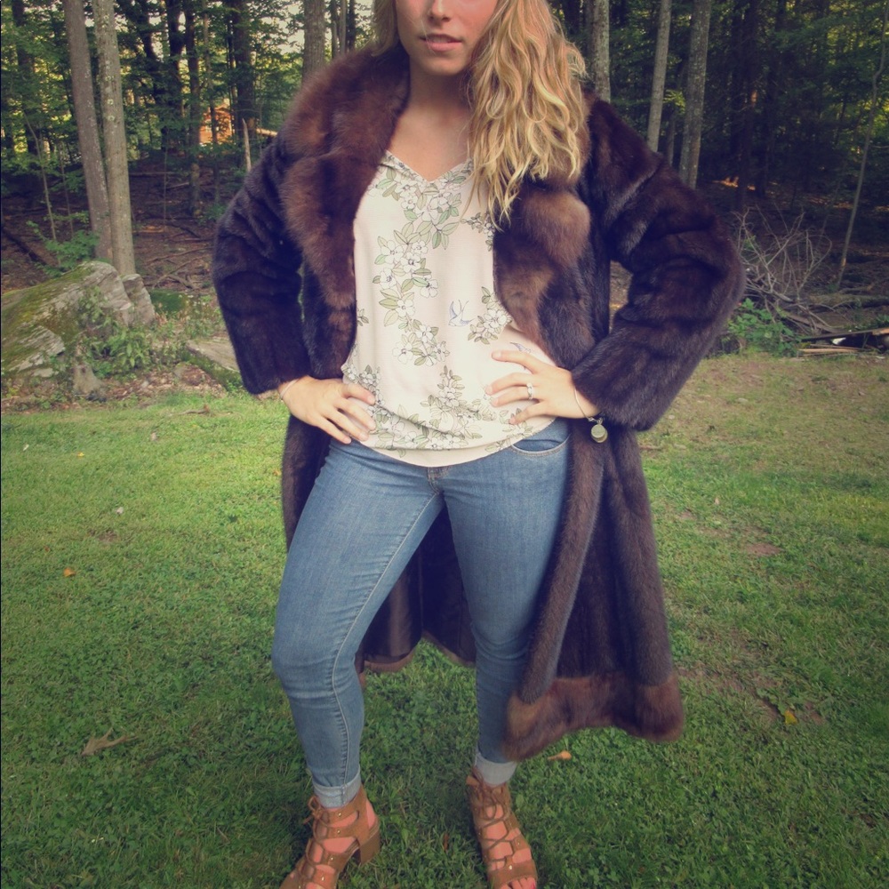 Vintage Real Mink Fur Coat