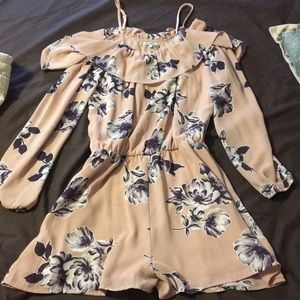 Off the shoulder floral romper