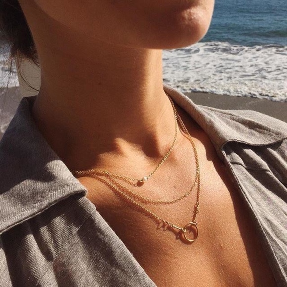 Karma Circle BarsNecklace Dainty Delicate Necklace - Picture 4 of 4