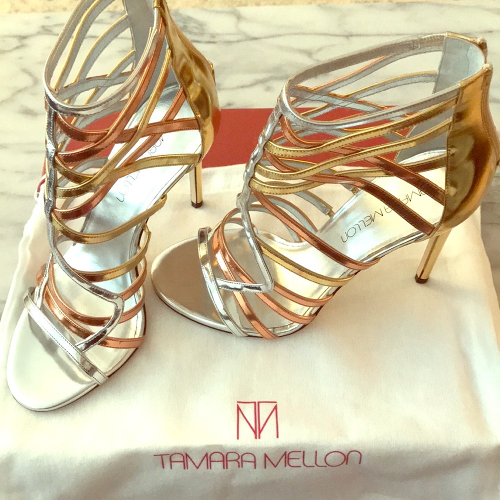 Tamara Mellon multi-metallic sandals
