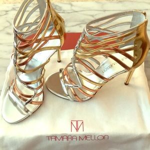 Tamara Mellon multi-metallic sandals