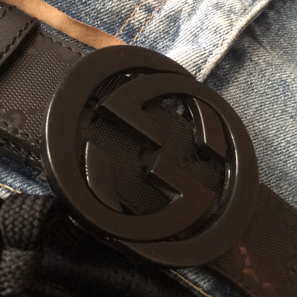 All Black Gucci belt price is negotiable