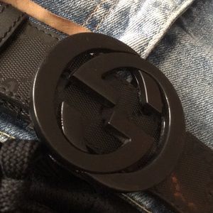 All Black Gucci belt price is negotiable