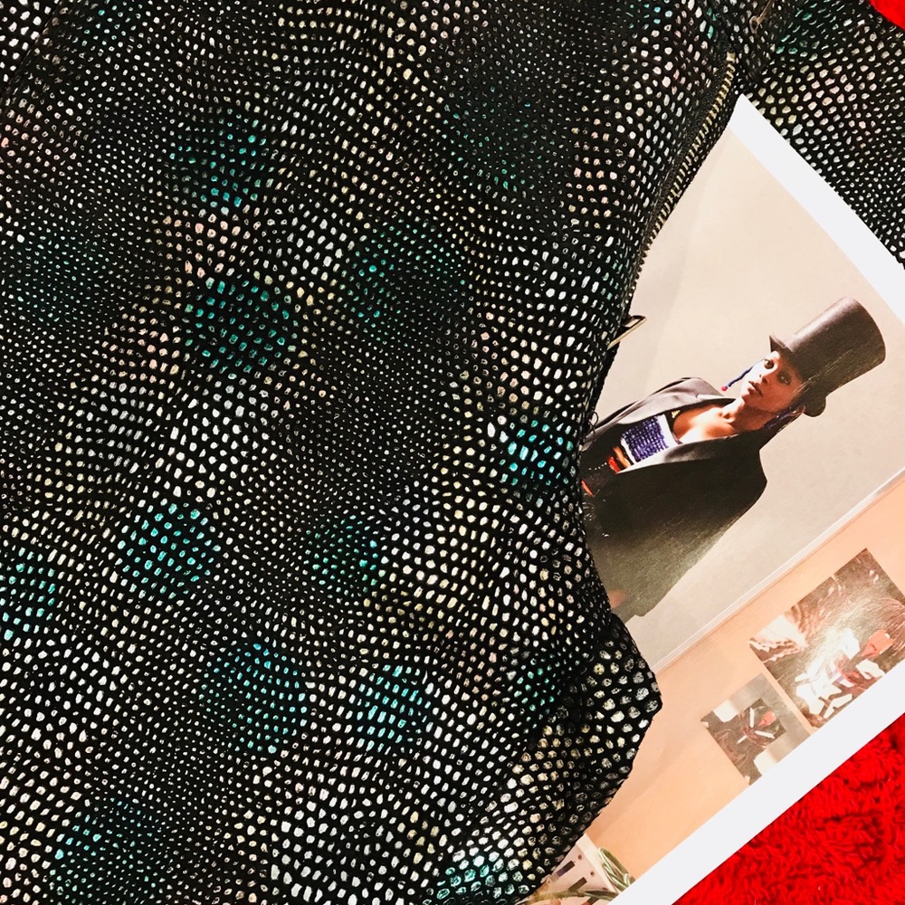 Raised Animal Print Metallic Leather Pants
