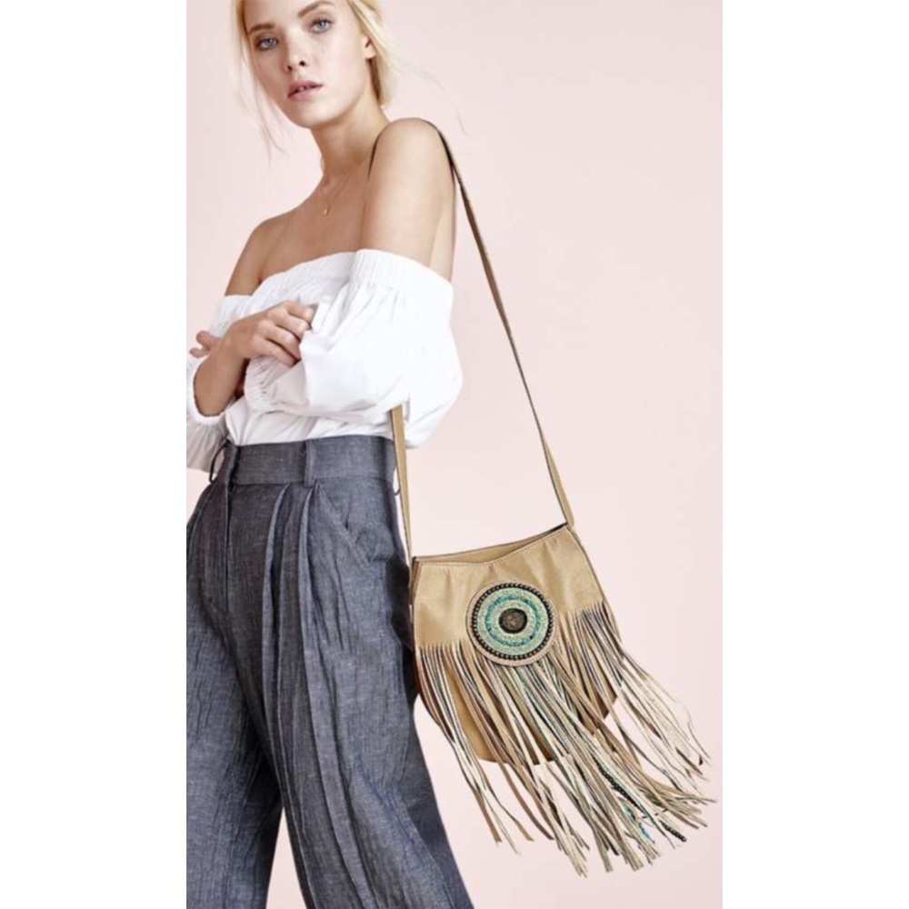 Sam Edelman Karina Leather Fringe Saddle Bag