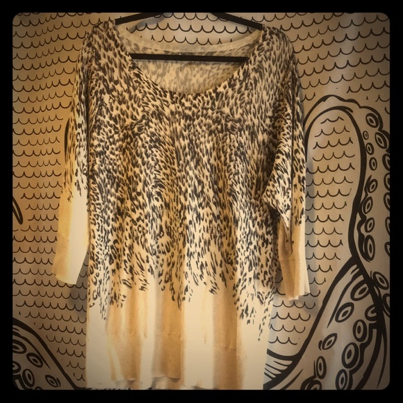 DKNYC Cheetah Sweater - Picture 1 of 4