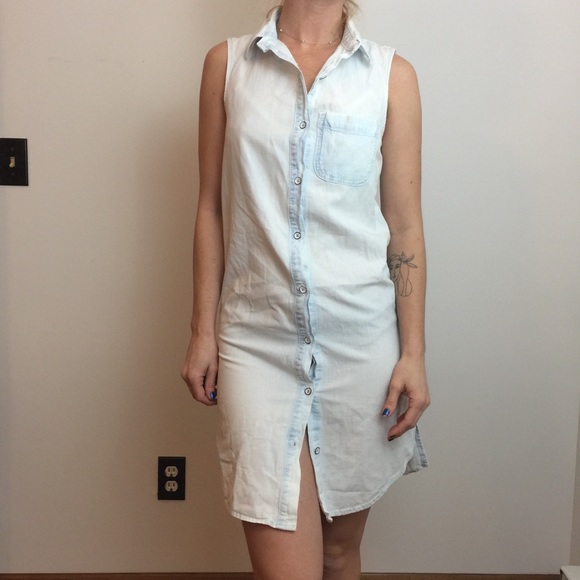 rag & bone Dresses & Skirts - Rag & Bone Jean White Denim Button Down Dress