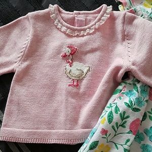 Baby girl sweater and romper
