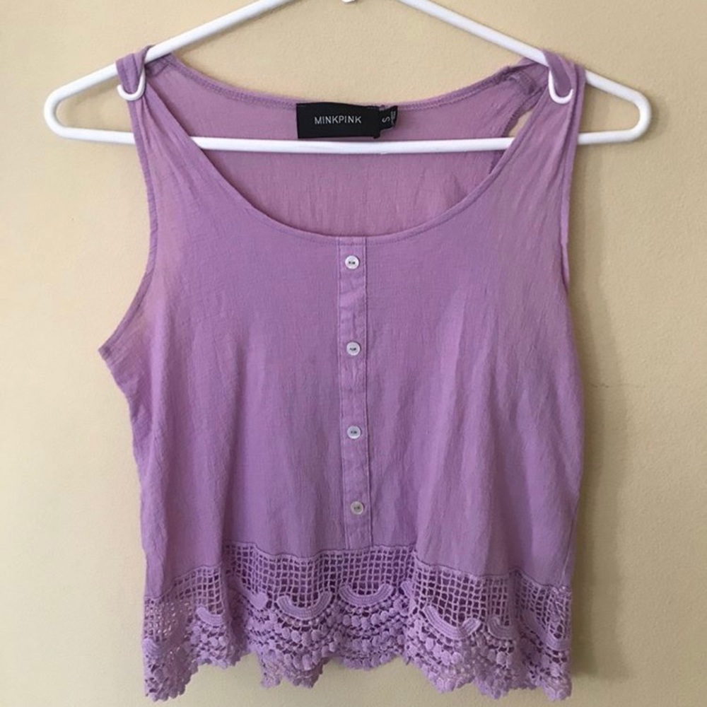 Minkpink purple lace tank