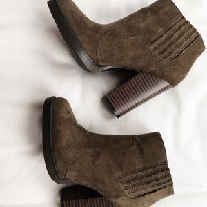 Zara suede heeled ankle boots