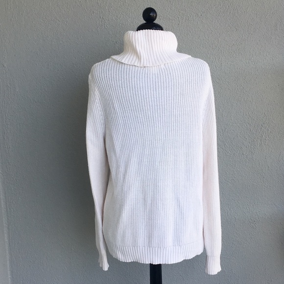 LIZ CLAIBORNE Off White Turtle Neck Sweater Sz XL - Picture 3 of 4