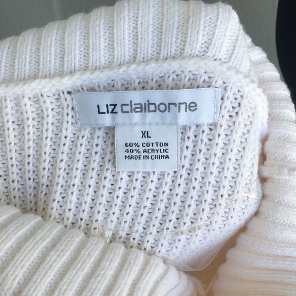 LIZ CLAIBORNE Off White Turtle Neck Sweater Sz XL - Picture 4 of 4