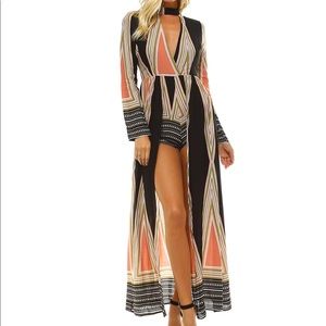 Choker V Front Maxi Romper