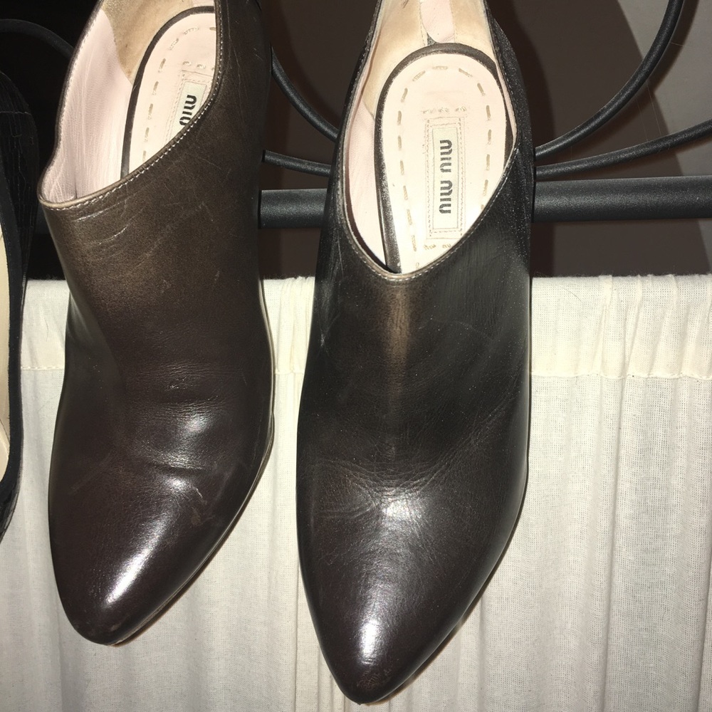 Miu Miu high heeled zip back Booties