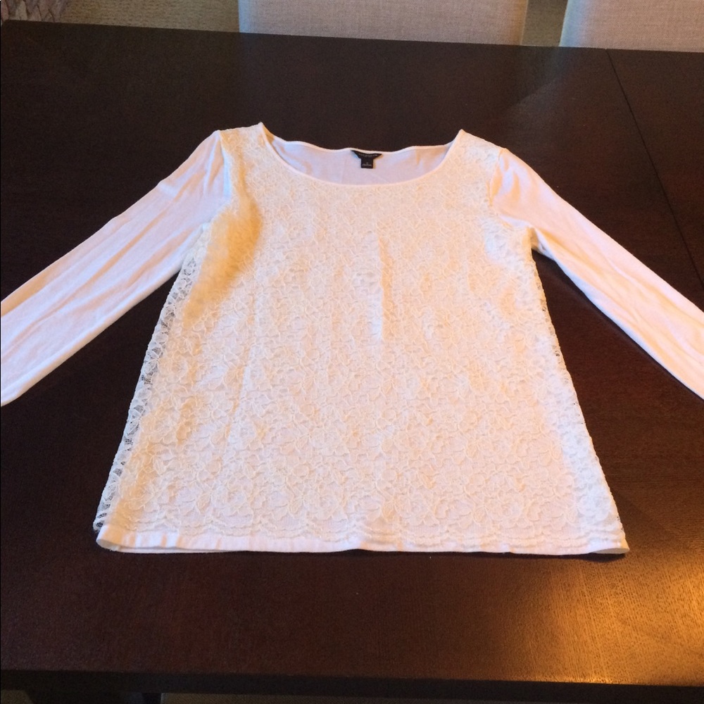 Cute Ann Taylor Lace and Cotton Top
