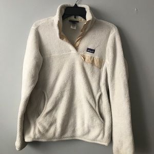Patagonia White Retool Fuzzy Quarter-Zip