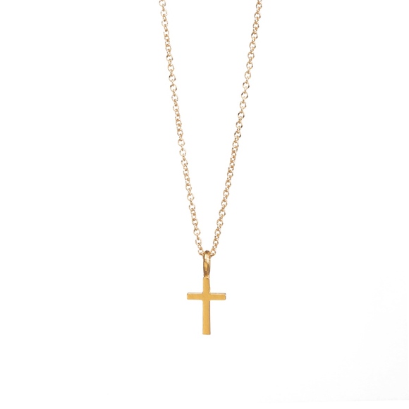 FE Faith Cross Dainty Delicate Gold Necklace - Picture 3 of 6