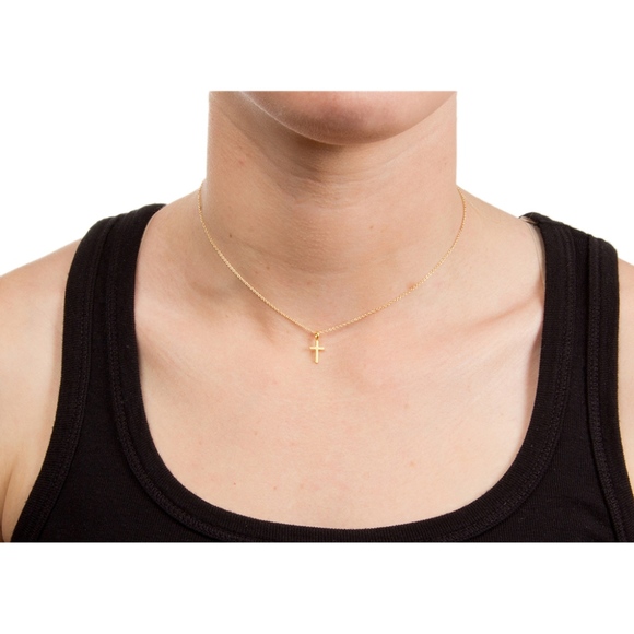 FE Faith Cross Dainty Delicate Gold Necklace - Picture 4 of 6