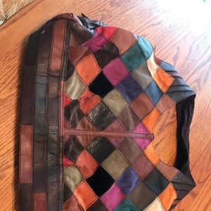 Lucky brand patchwork shoulder bag
