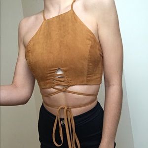 Boho tie crop top