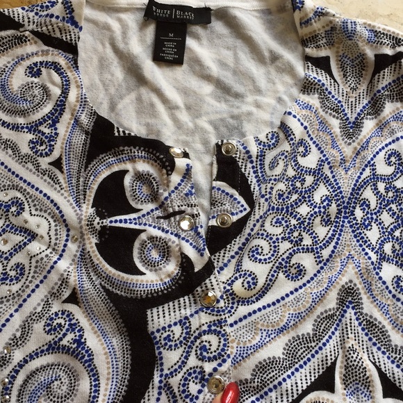 White House Black Market bling cardigan with snaps - Picture 4 of 8