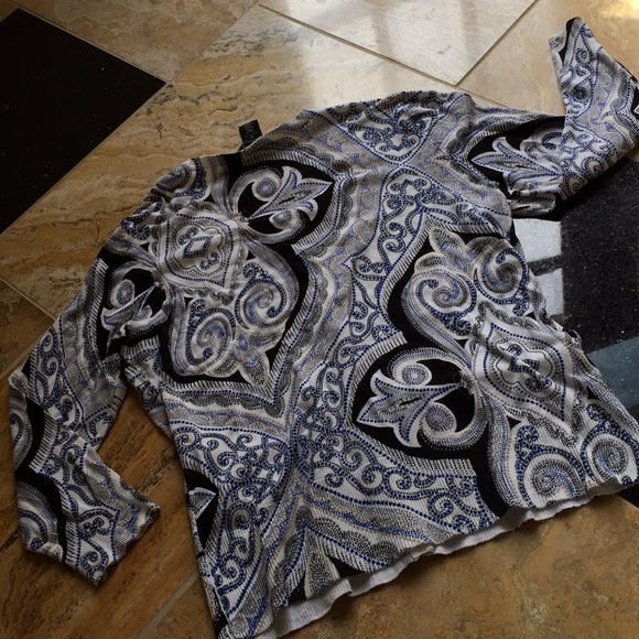 White House Black Market bling cardigan with snaps - Picture 6 of 8