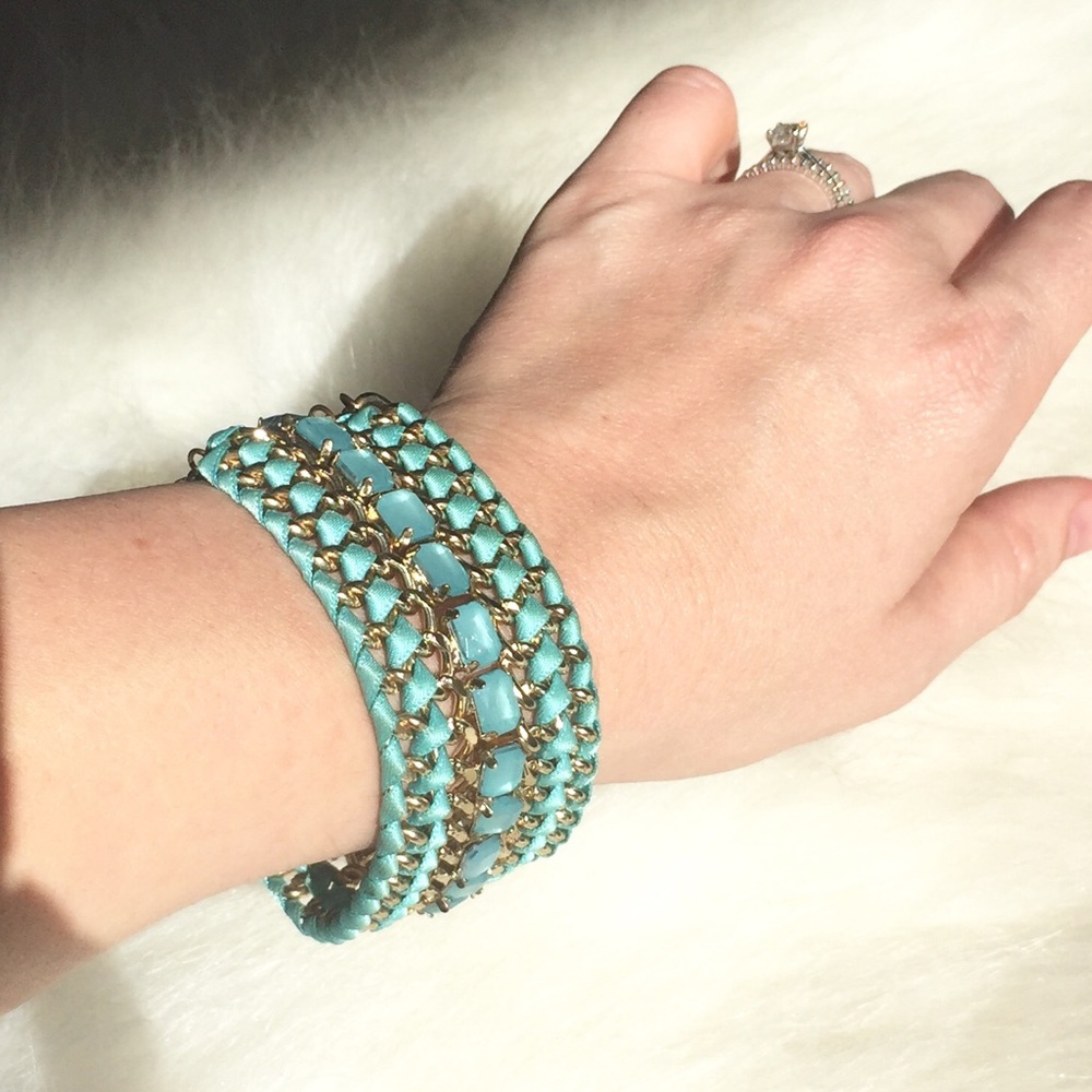 Turquoise Beaded Gold Bracelet