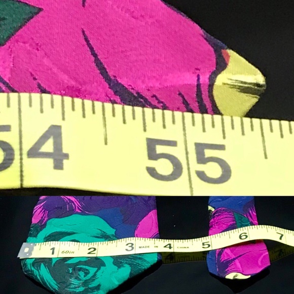 Je Suis-Men's 100% Silk Floral Print Dress Necktie - Picture 4 of 5