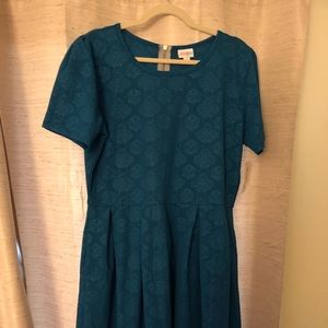 NWT 3XL LuLaRoe Amelia blue dress