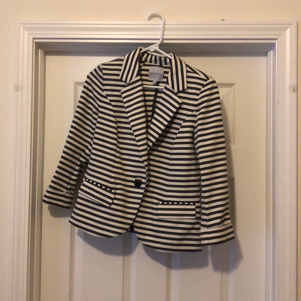 Like new Gray and white striped blazer