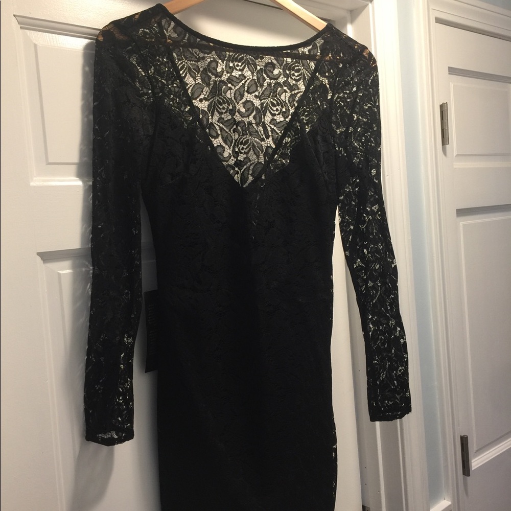 Black lace Bebe cocktail dress