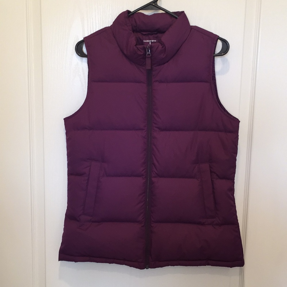 New Lands End Purple Down Vest Size Xl (16) kids