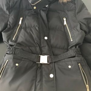 MICHAEL Michael Kors Faux Fur Belted Puffer Jacket