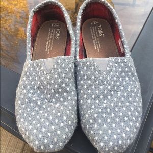 TOMS Flannel Gray w/white dots Shoes