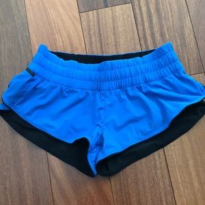 EUC Lululemon bright blue shorts size 2