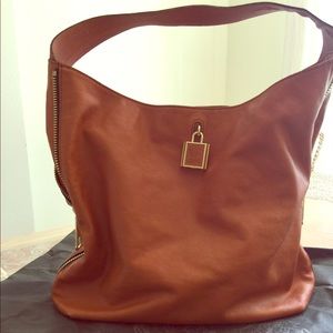 Vince Camuto Genuine Leather Camel Hobo